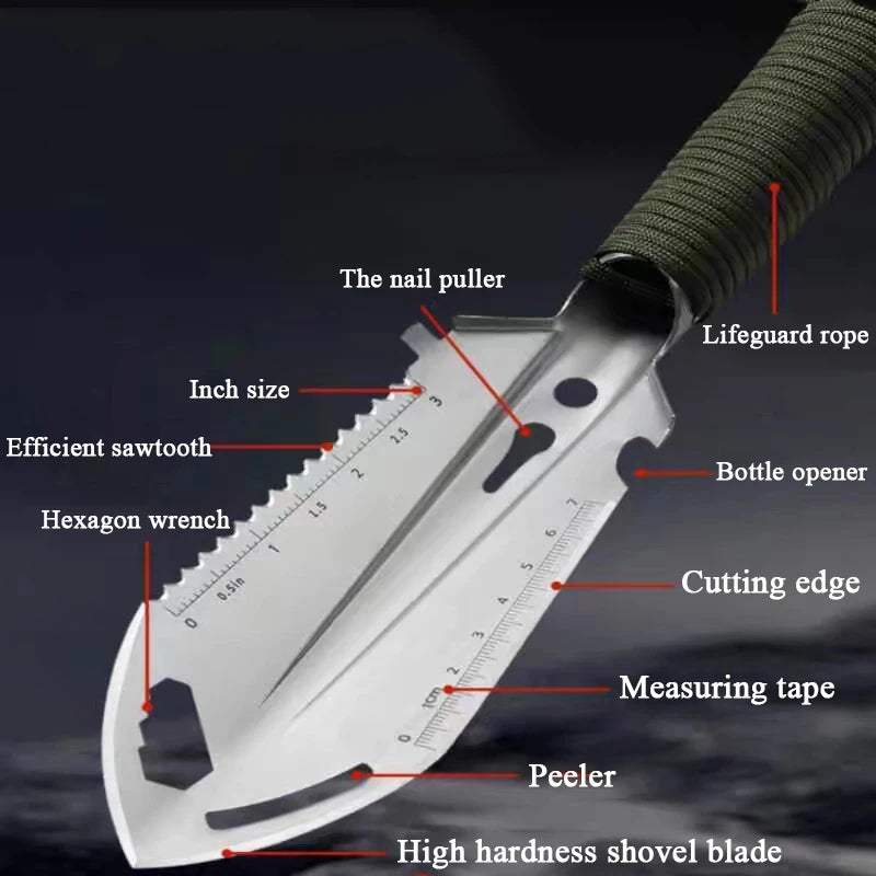Camping Portable Engineer Shovel Hiking Trowel Field Survival Tools Backpacking Ultralight Small Multitool Ordnance Shovel