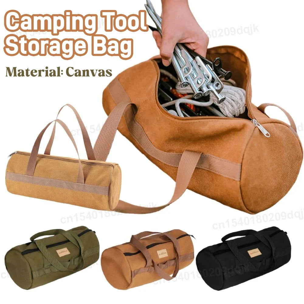 Camping Cylinder Handheld Storage Bag Large Capacity Thickened Camping Tent Peg Bag Sundries Storage Bag Tool Bag