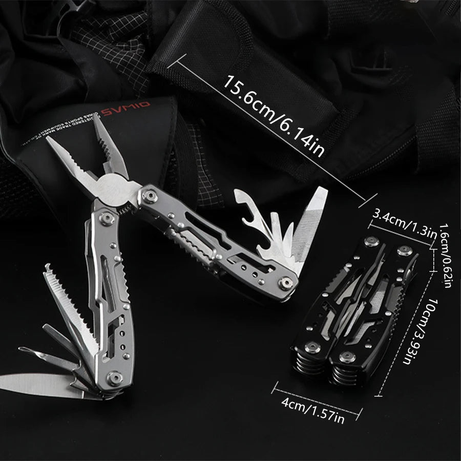 Camping Multitool Stainless Steel Portable Folding Knife Pliers Outdoor Emergency Survival Gear Multifunction Tools for Hiking