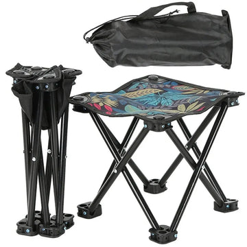 Outdoor Portable Folding Stool Camping Collapsible Foot Stool Hiking Beach Travel Picnic Fishing Seat Tools for Camping Hiking