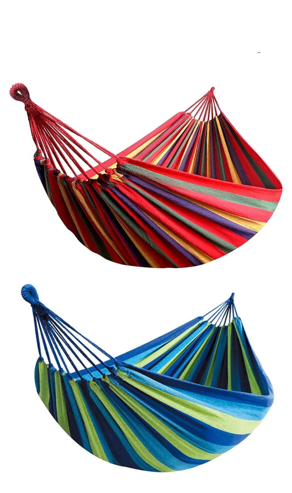 1pc Outdoor Canvas Hammock Camping Swing Hammock with Tree Ropes Load-bearing Up to Perfect for Garden Patio Backyard