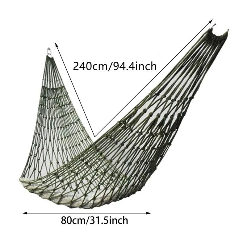Outdoor Supplies Bold Mesh Hammock Nylon Rope Single Hammock Outdoor Furniture Camping